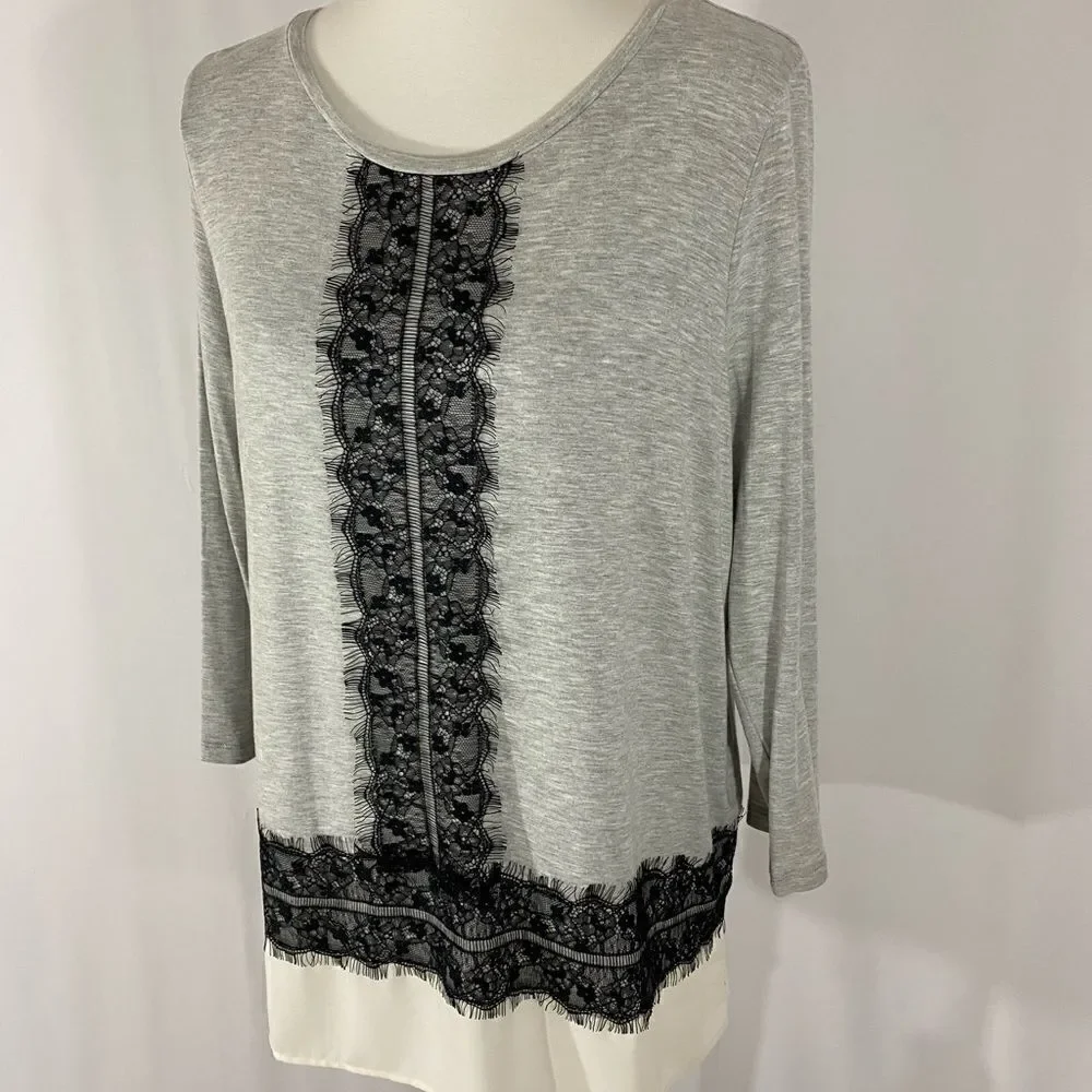 NWT Talbots Lace Border Top - Picture 2 of 8